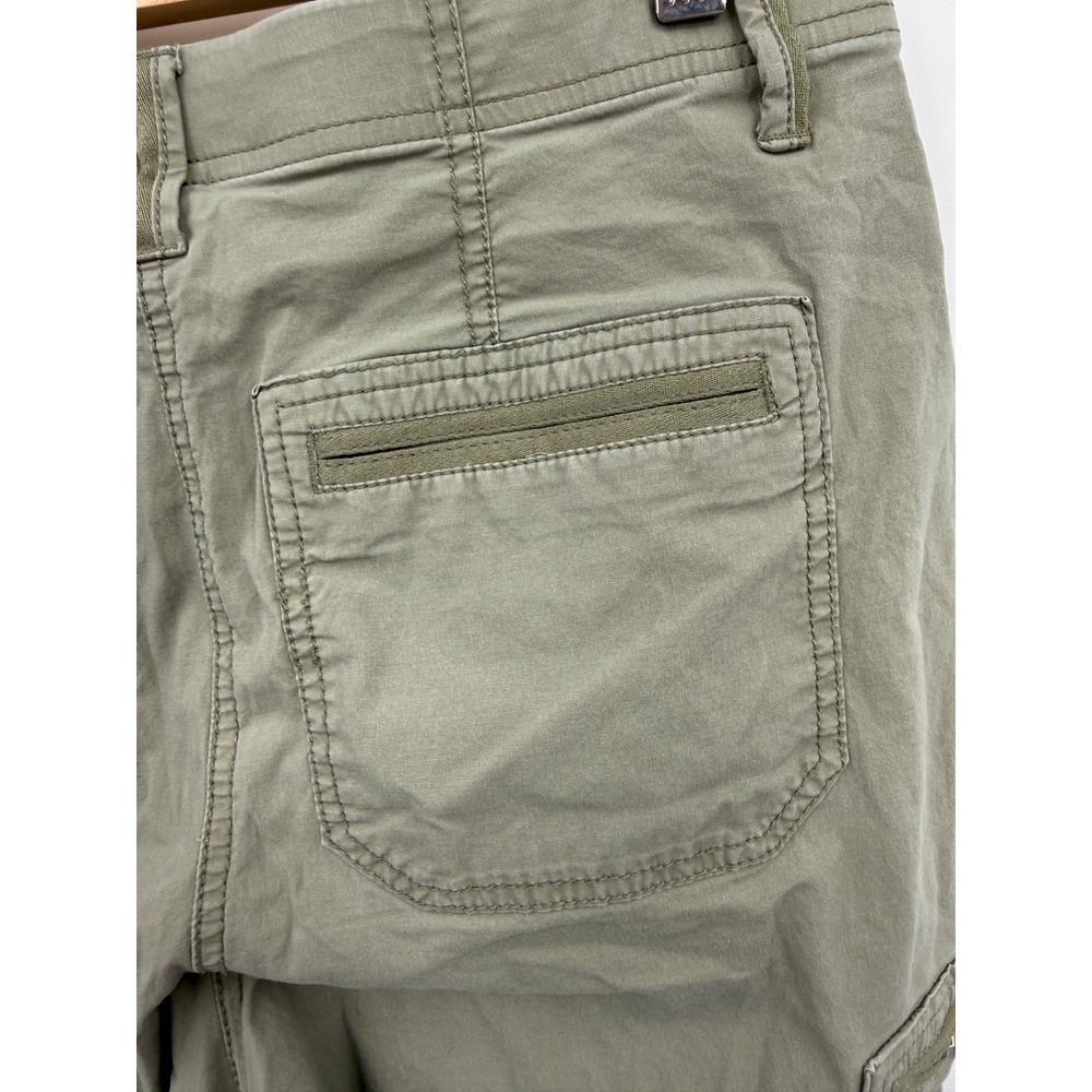 Chico's Cargo Pants Women 0.5 US 6 Olive Green Cropped Utility Stretch Straight - Picture 5 of 10